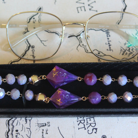 Dreams of Violet Glasses Chain with Dice