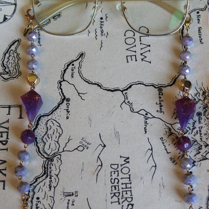 Dreams of Violet Glasses Chain with Dice