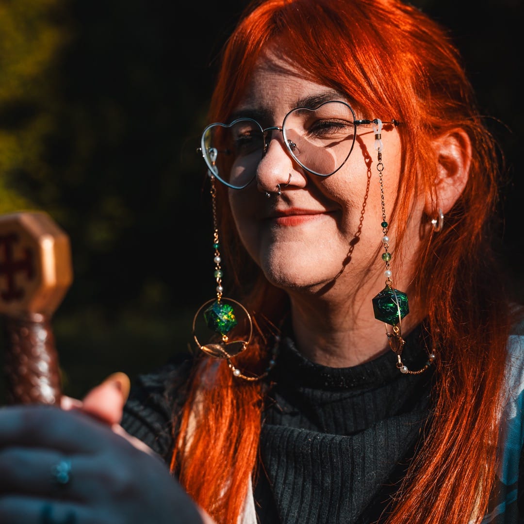 Mothman of the Forest Glasses Chain with Dice