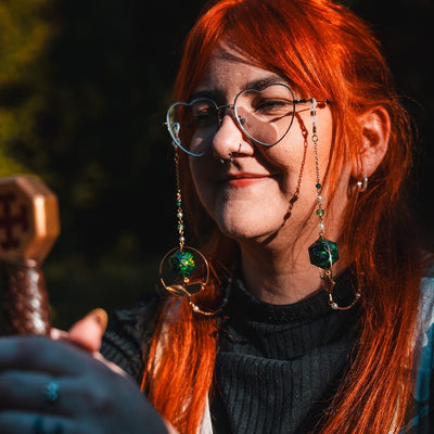 Mothman of the Forest Glasses Chain with Dice