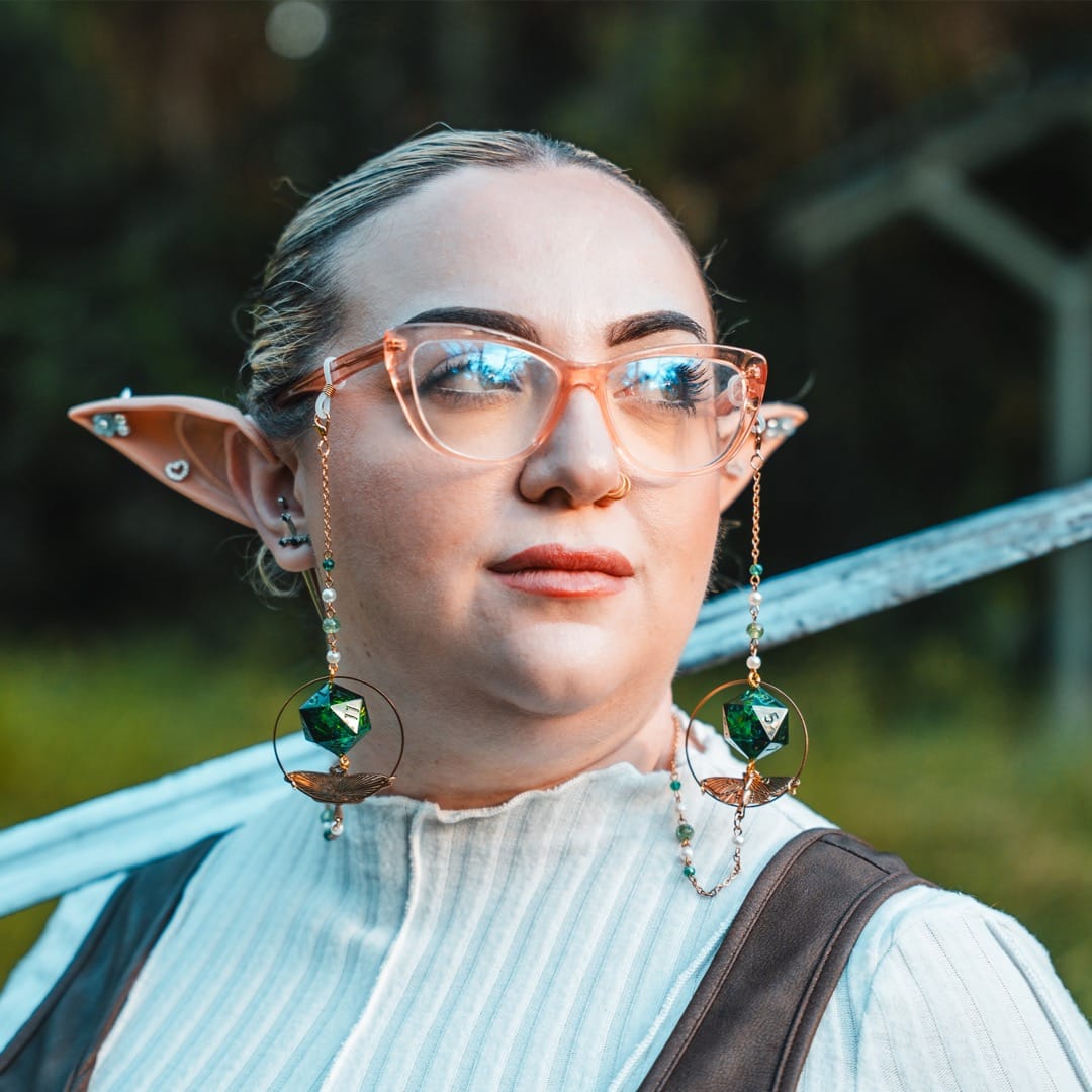 Mothman of the Forest Glasses Chain with Dice