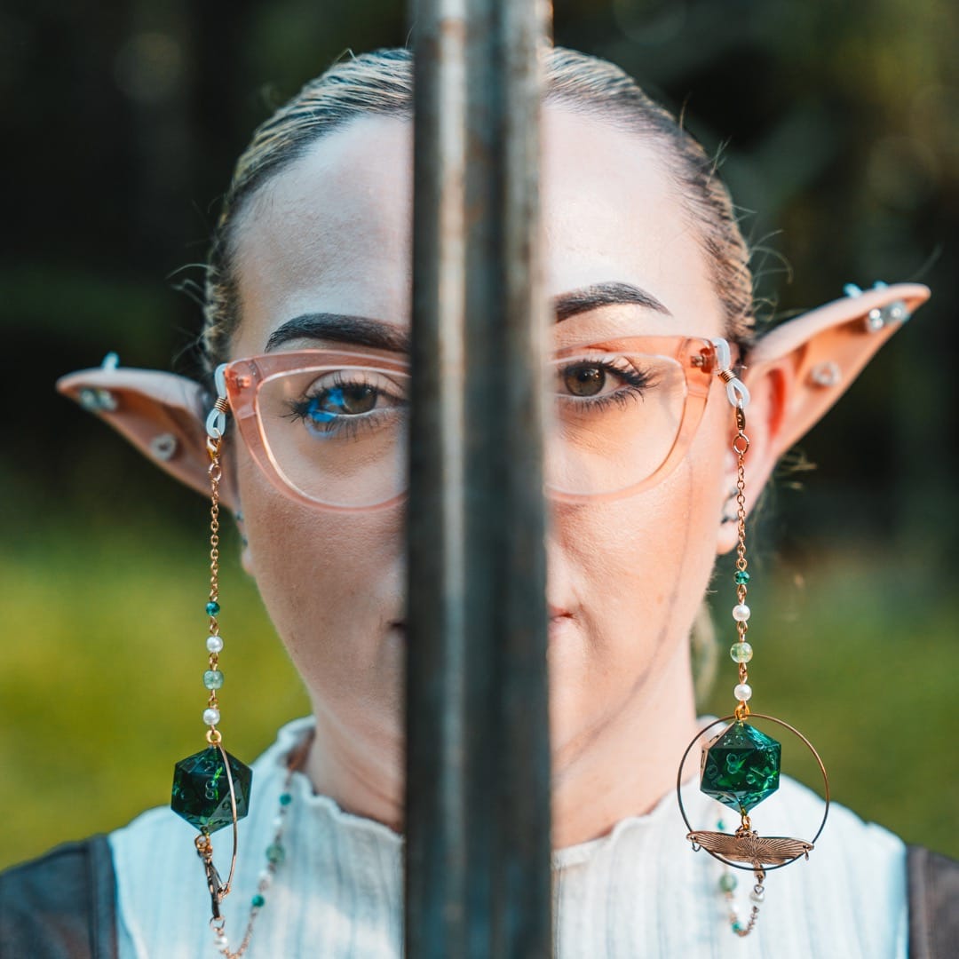 Mothman of the Forest Glasses Chain with Dice