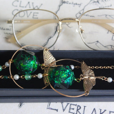 Mothman of the Forest Glasses Chain with Dice