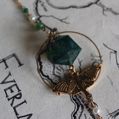 Mothman of the Forest Glasses Chain with Dice