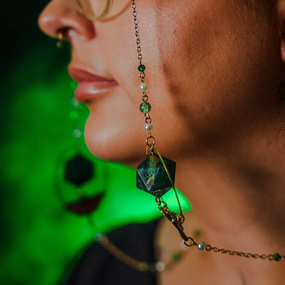 Mothman of the Forest Glasses Chain with Dice