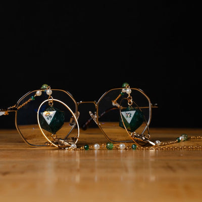 Mothman of the Forest Glasses Chain with Dice