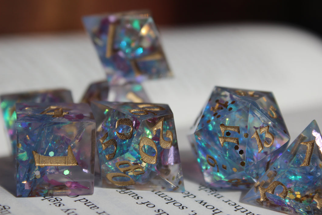 Frost Caves 7 Piece Polyhedral Dice Set