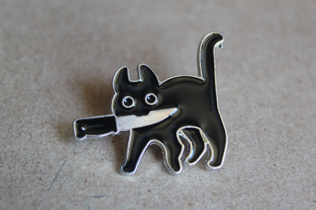 Danger Cat Enamel Pin