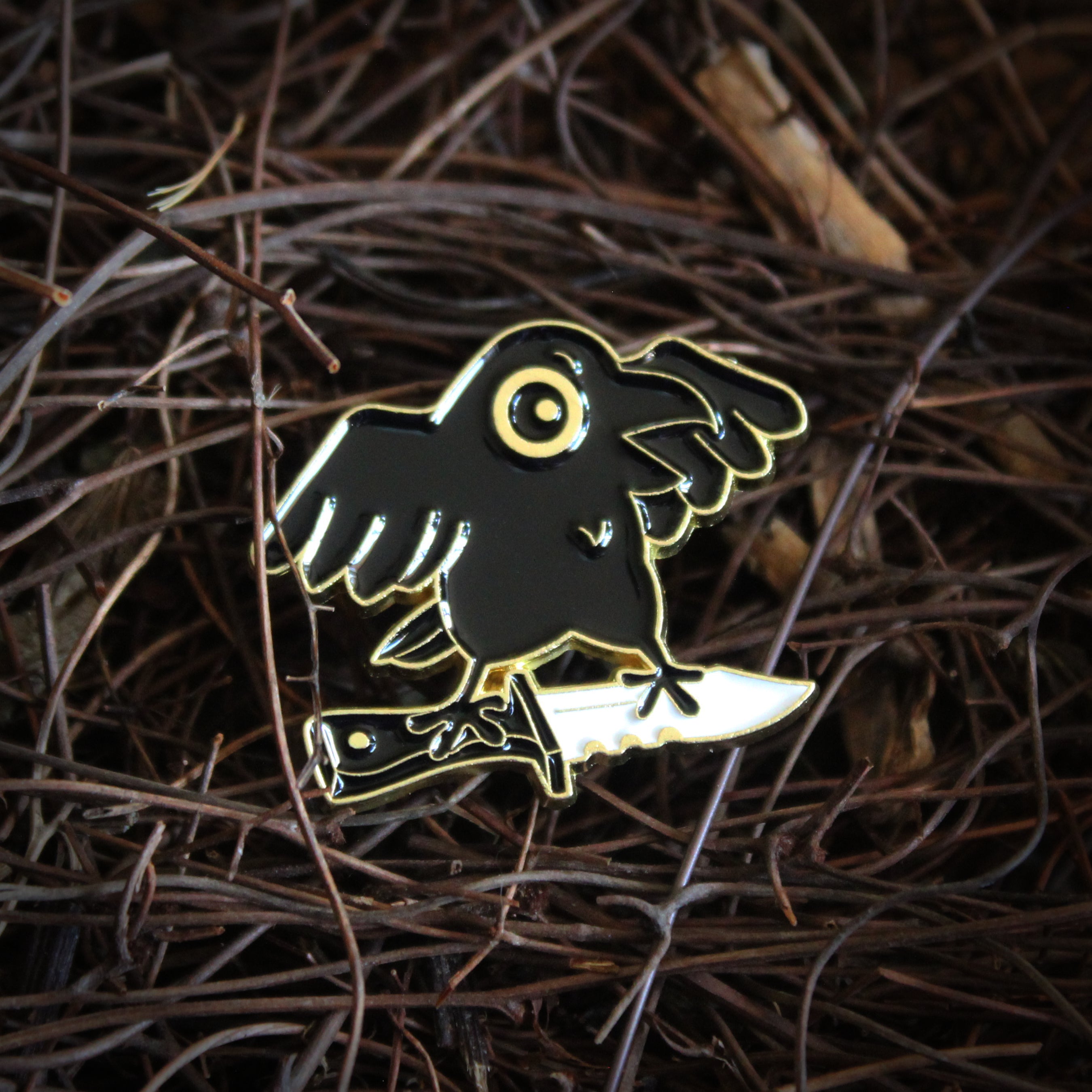 Knife Raven D&D Enamel Pin