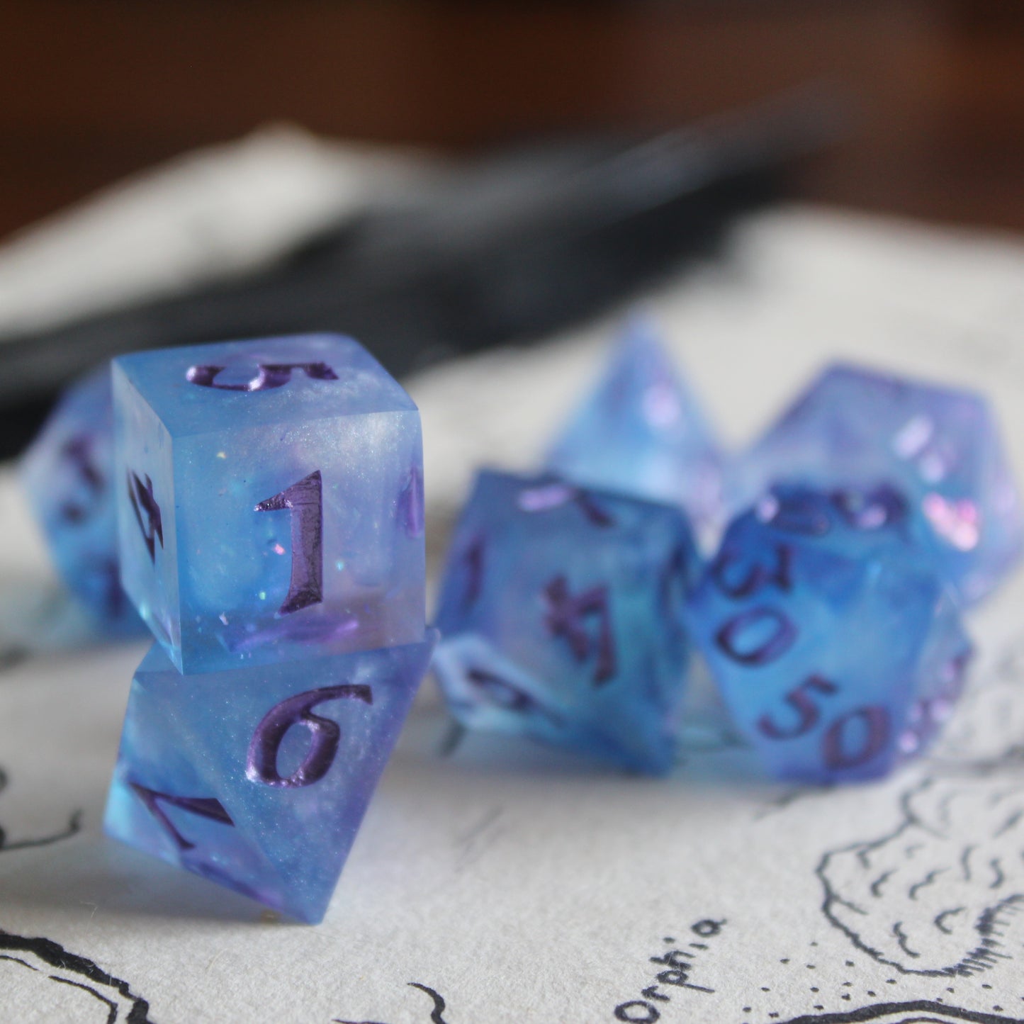 Blurple Empire 7-Piece Polyhedral Dice Set