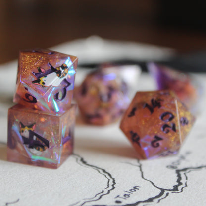 Calico Cats 7-Piece Polyhedral Dice Set