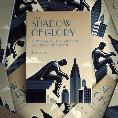 Book cover of 'In the Shadow of Glory' with cityscape design and silhouette figures.