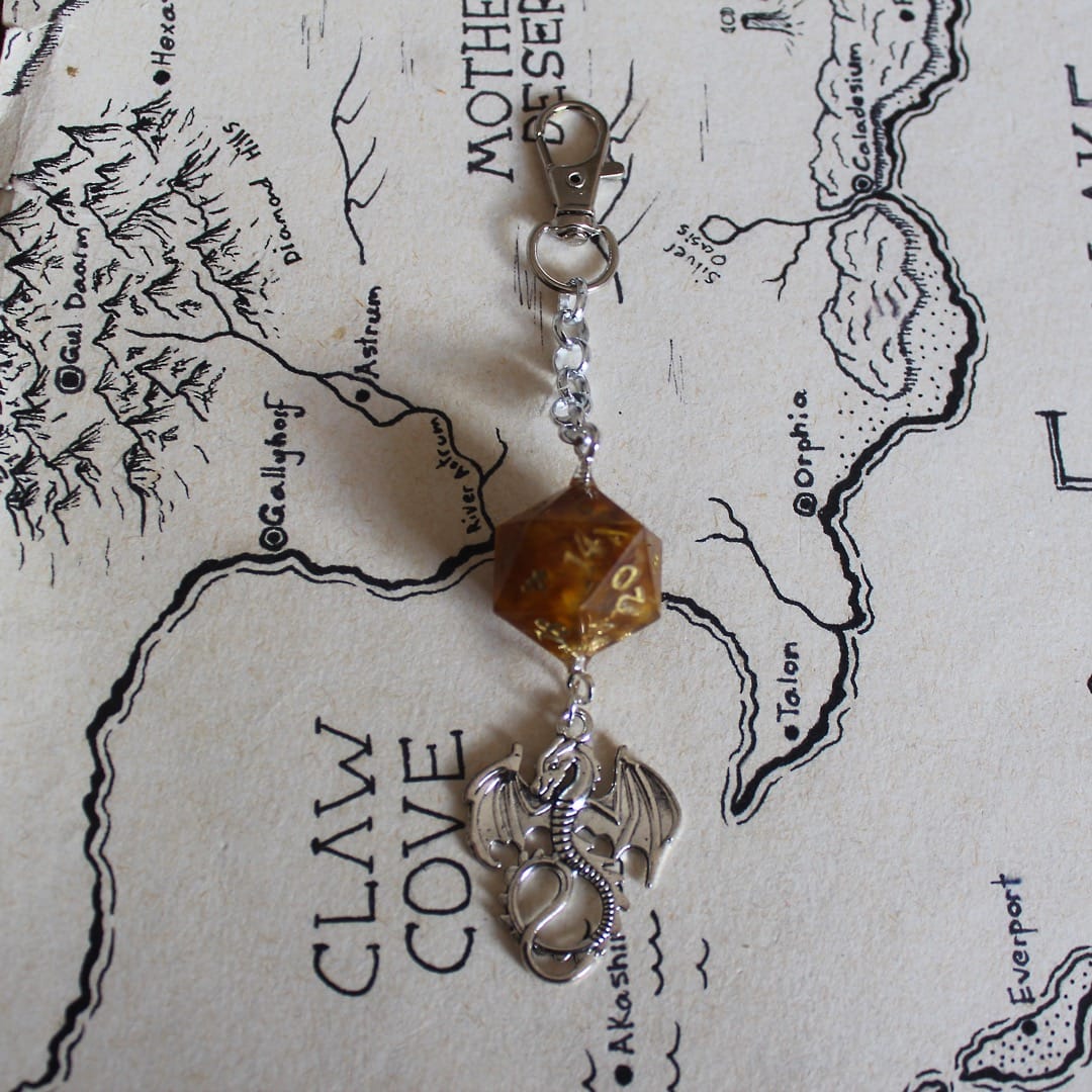 Wattle Keychain with Dice