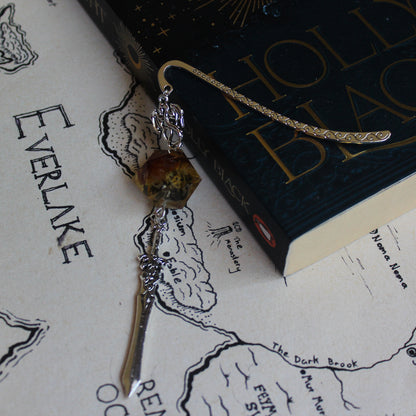 Floral Forest Trails Metal Bookmark with Dice