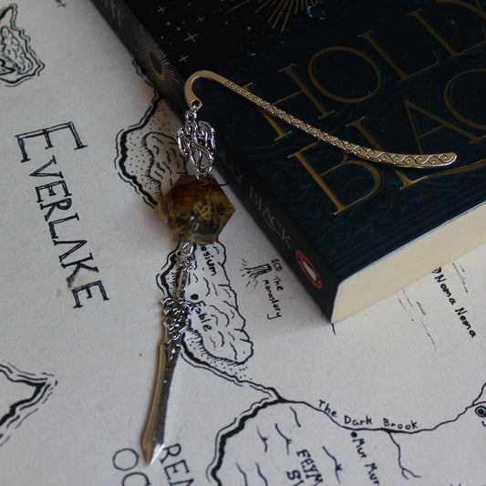 Floral Forest Trails Metal Bookmark with Dice