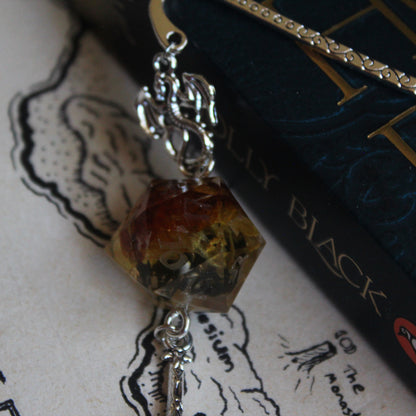 Floral Forest Trails Metal Bookmark with Dice