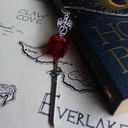 Blood-God's Sword Bookmark with Dice