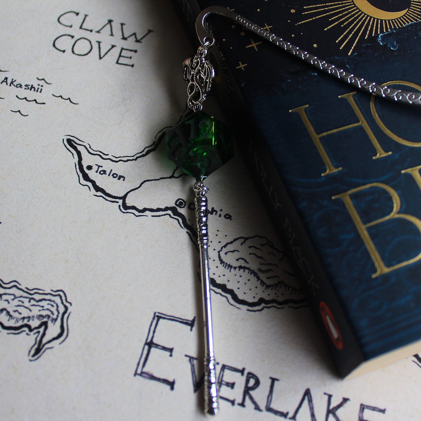 Gnome's Sword Bookmark with Dice