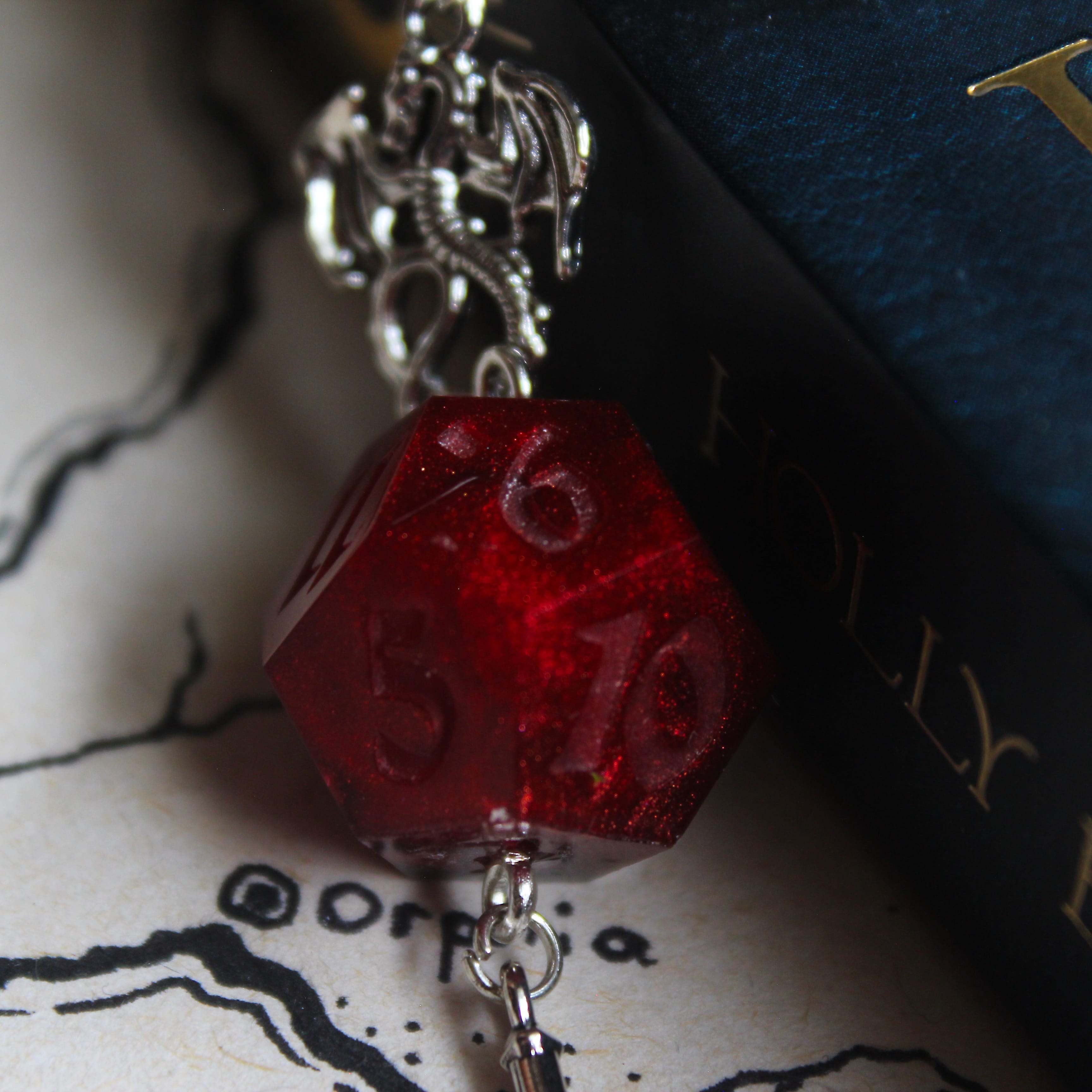 Dryad's Sword Bookmark with Dice