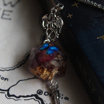 Butterfly Garden Sword Bookmark with Dice