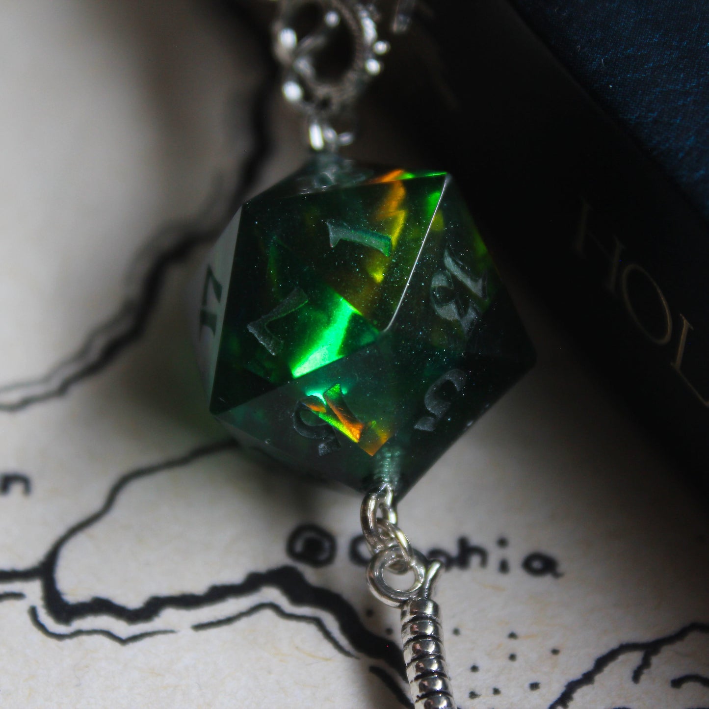 Druid's Sword Bookmark with Dice