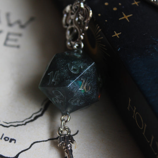 Goblin's Stolen Sword Bookmark with Dice