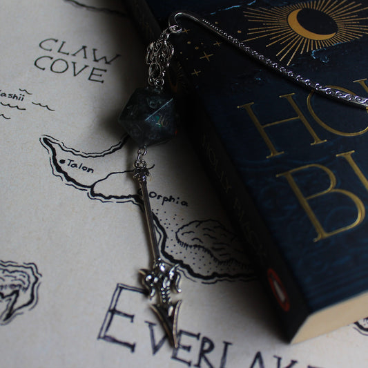 Goblin's Stolen Sword Bookmark with Dice