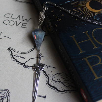 Electric Thunderstorms Sword Bookmark with Dice