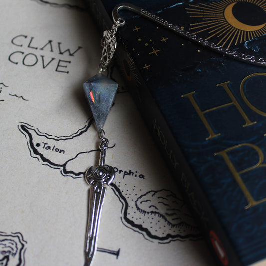 Electric Thunderstorms Sword Bookmark with Dice