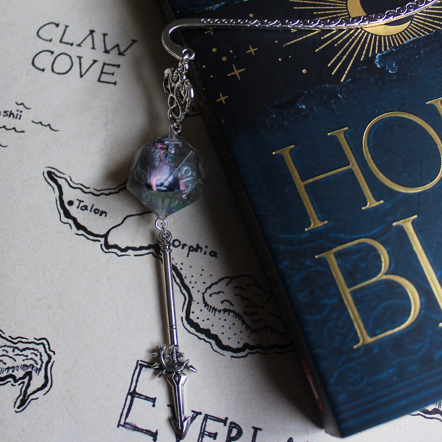 Shadowheart Sword Bookmark with Dice