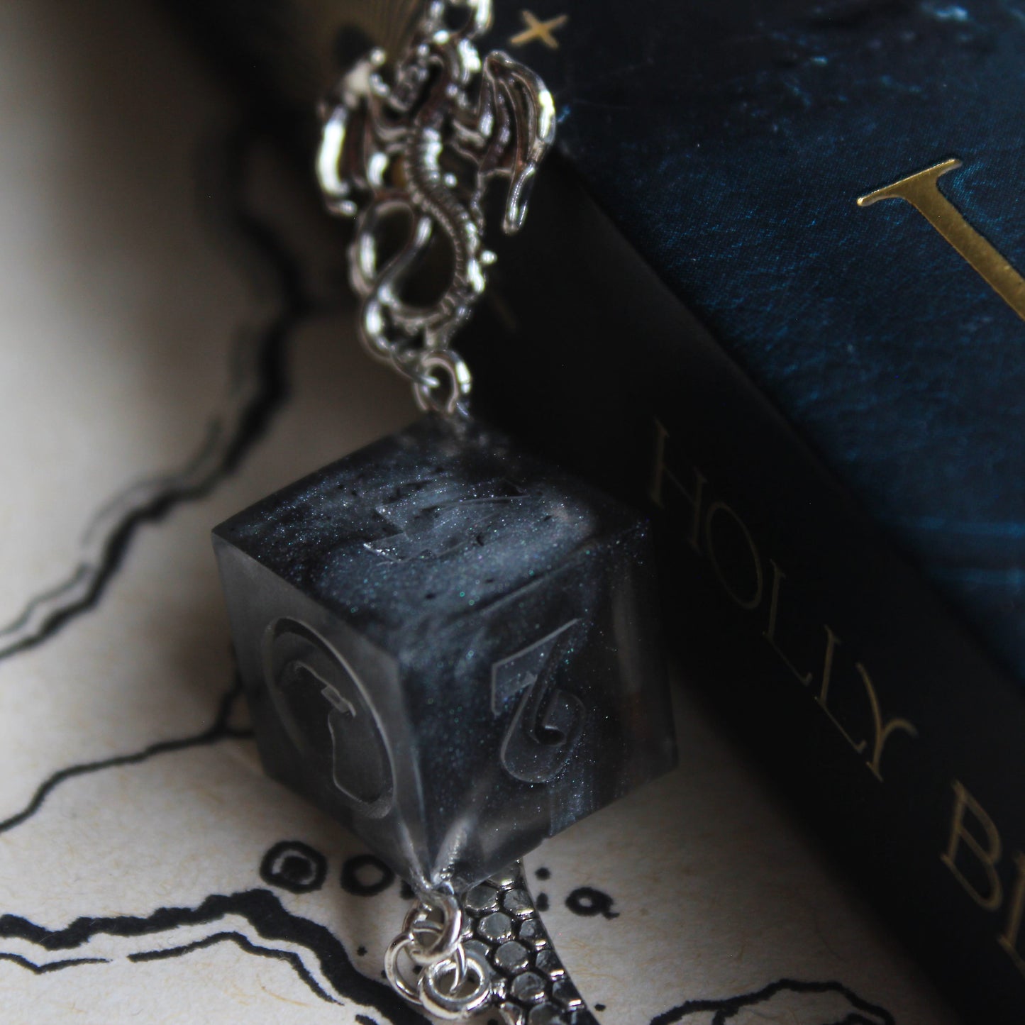 Troll's Sword Bookmark with Dice