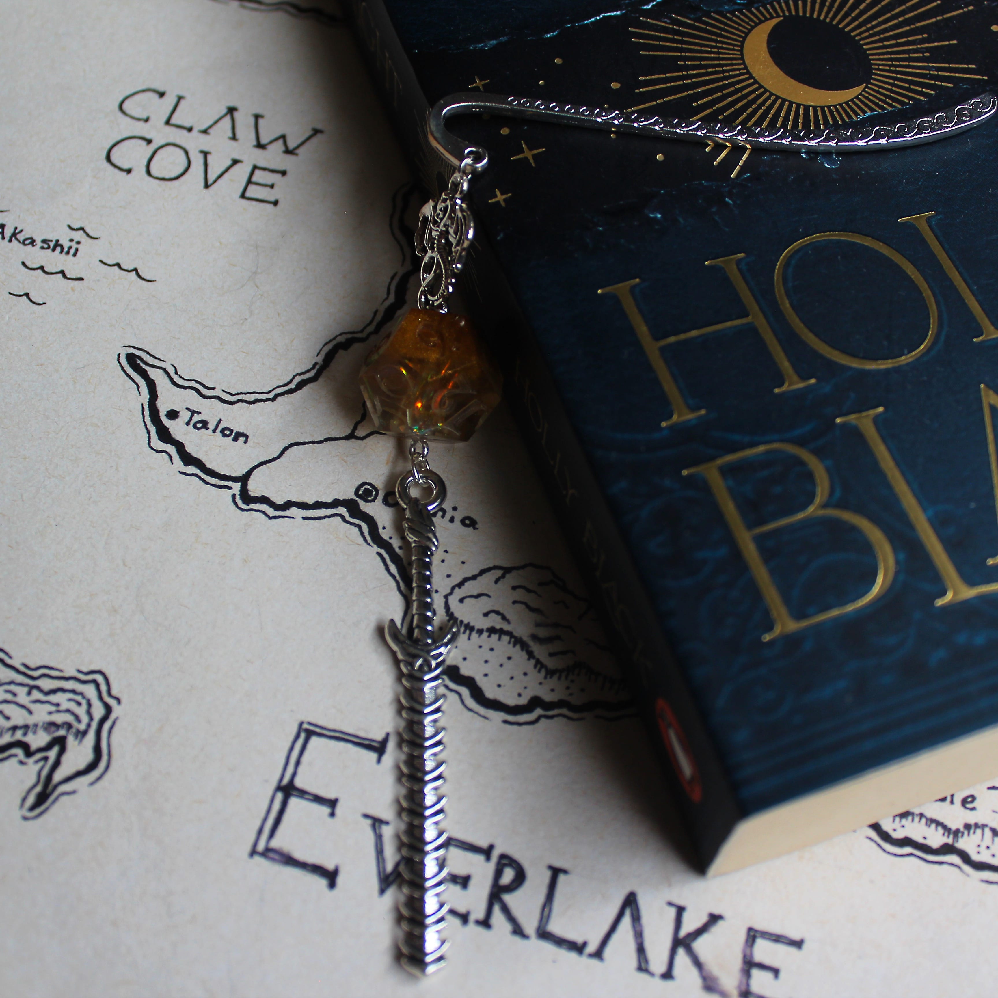 Sorcerer's Sword Bookmark with Dice