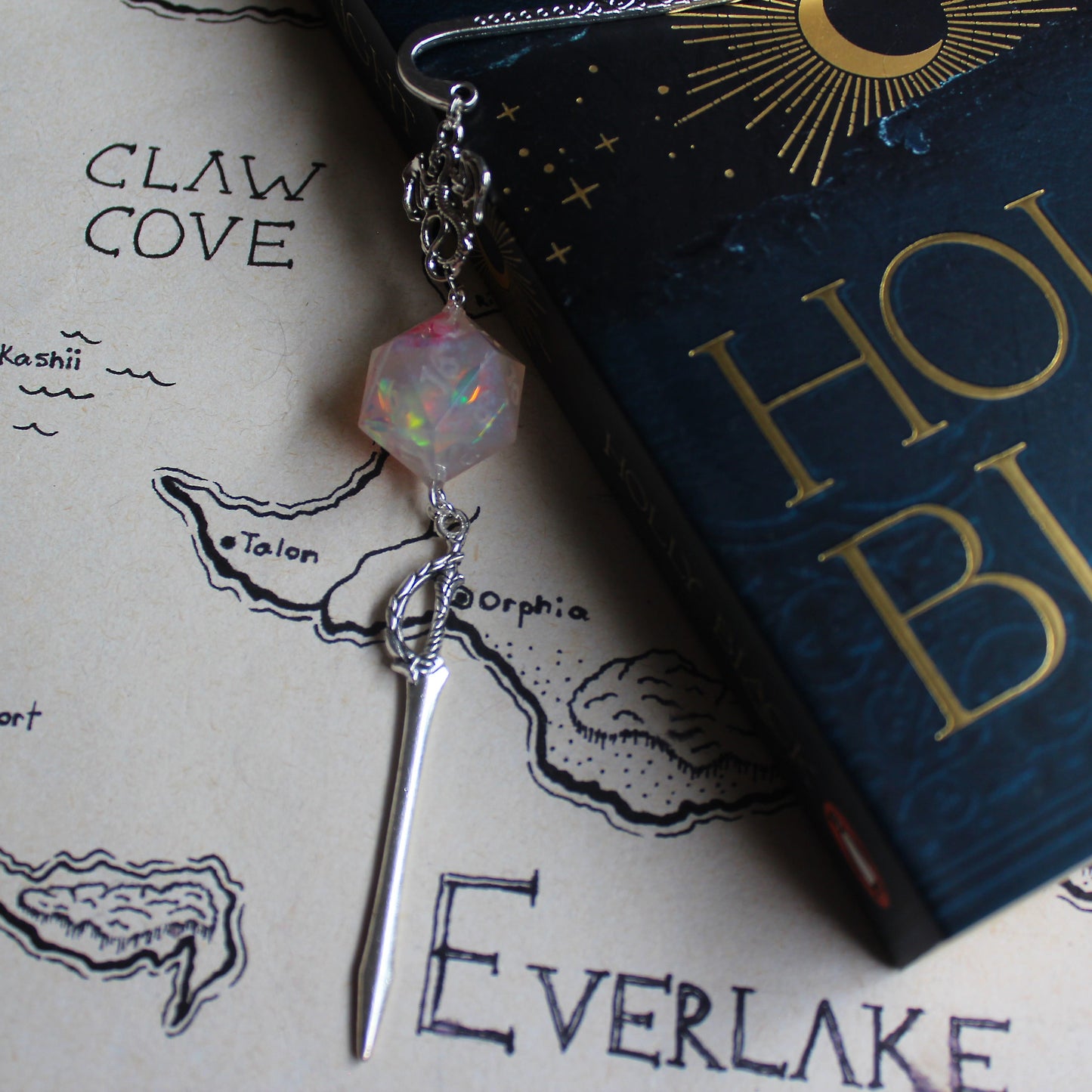 Witch's Sword Bookmark with Dice