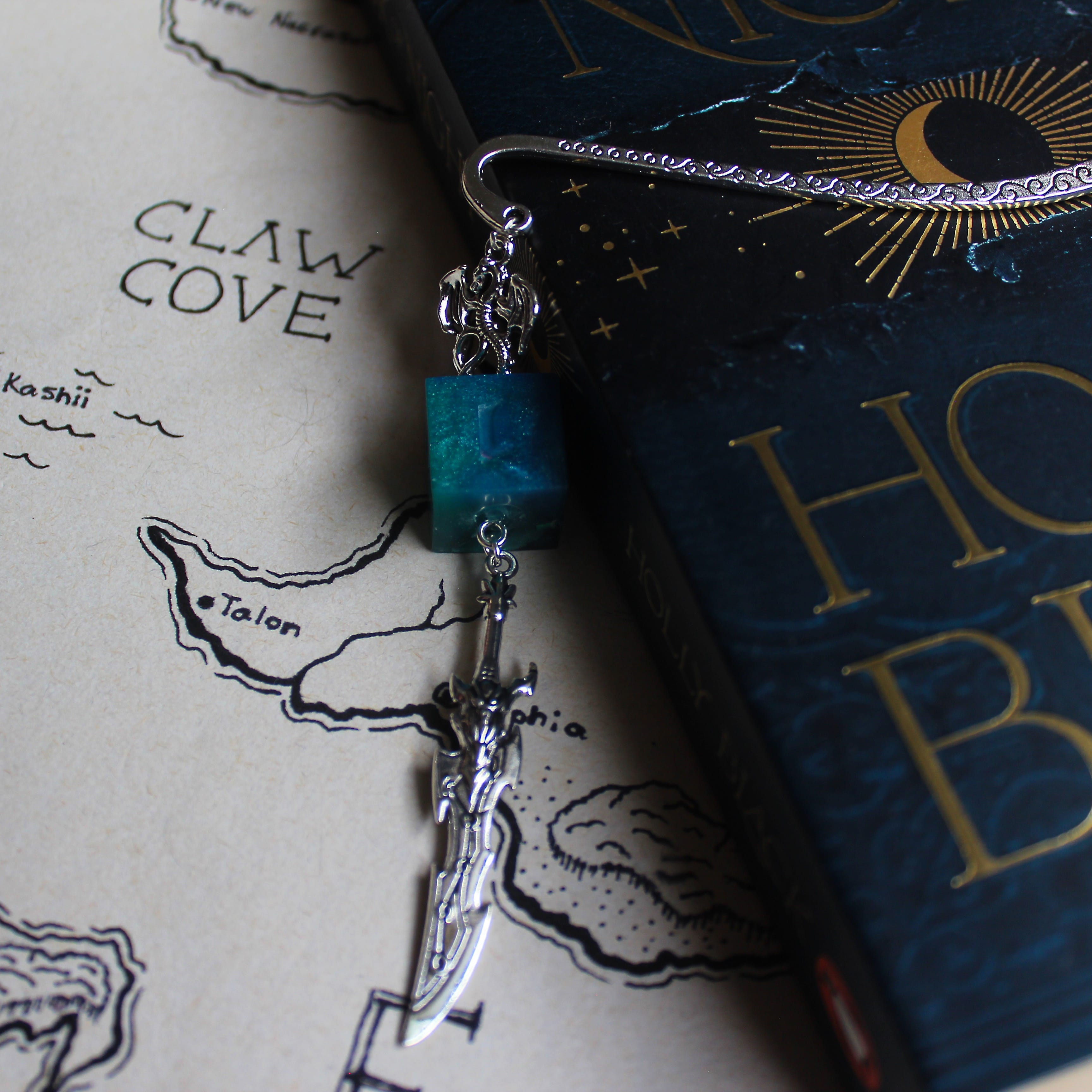 Zombie's Sword Bookmark with Dice