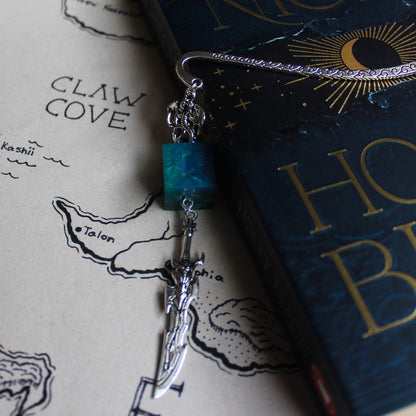 Zombie's Sword Bookmark with Dice