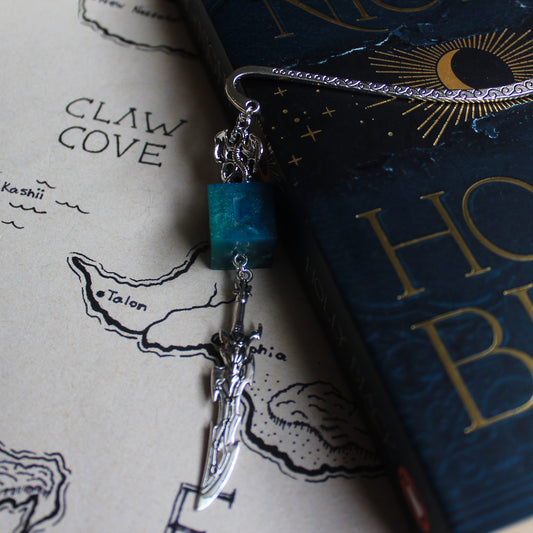 Zombie's Sword Bookmark with Dice