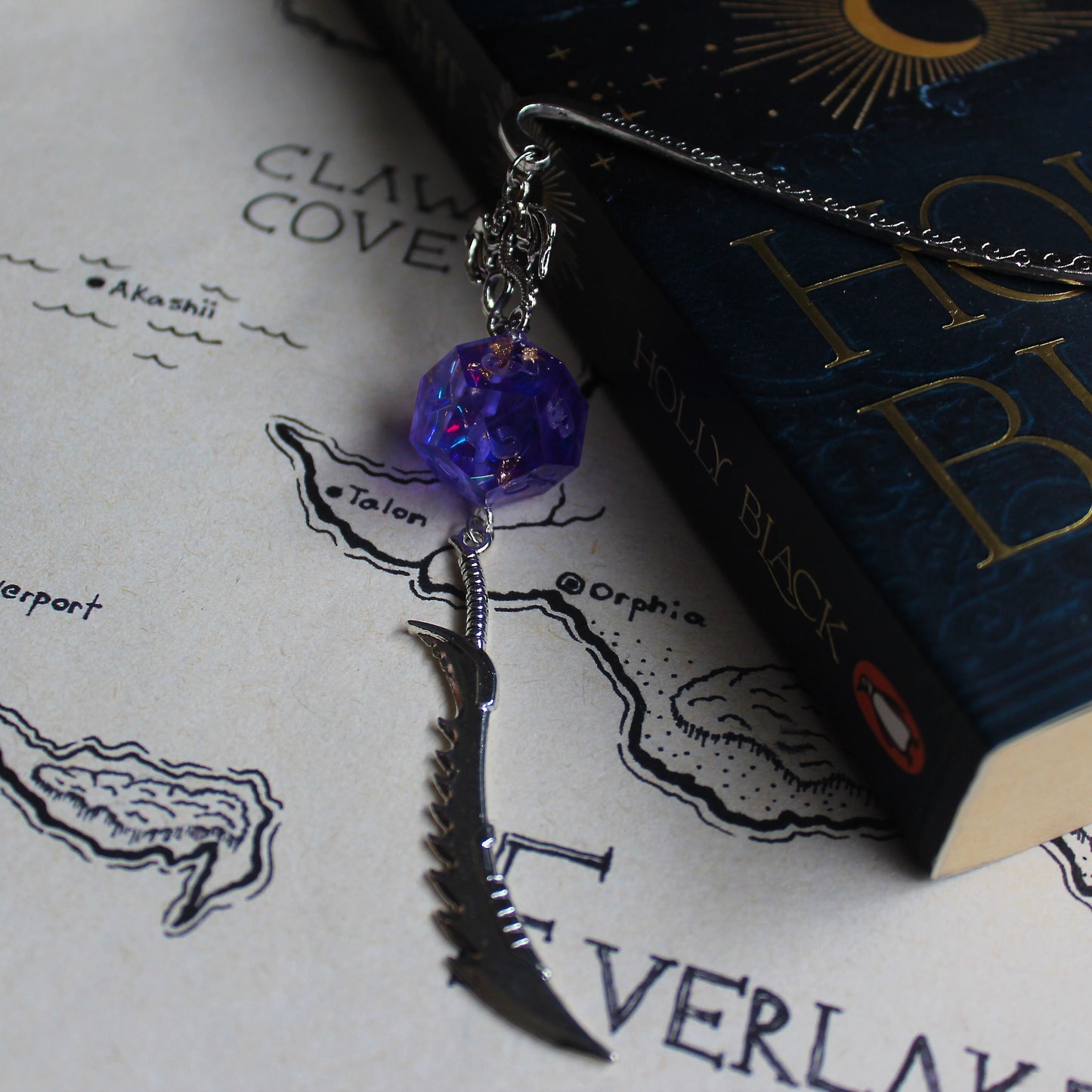 Wizard's Sword Bookmark with Dice