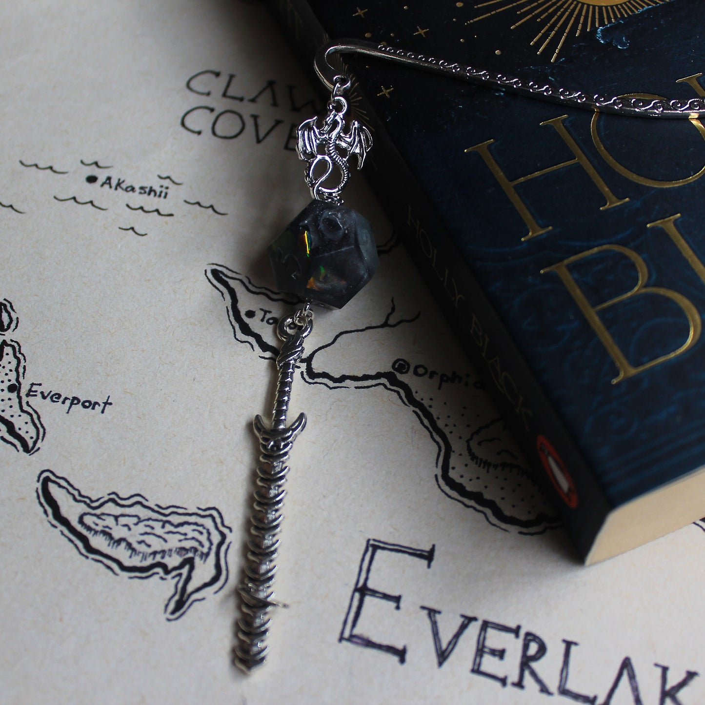 Orc's Sword Bookmark with Dice