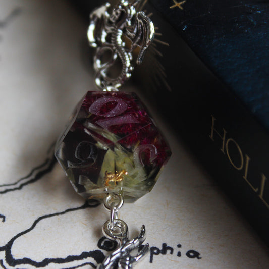 Halfling's Flower Garden Sword Bookmark with Dice
