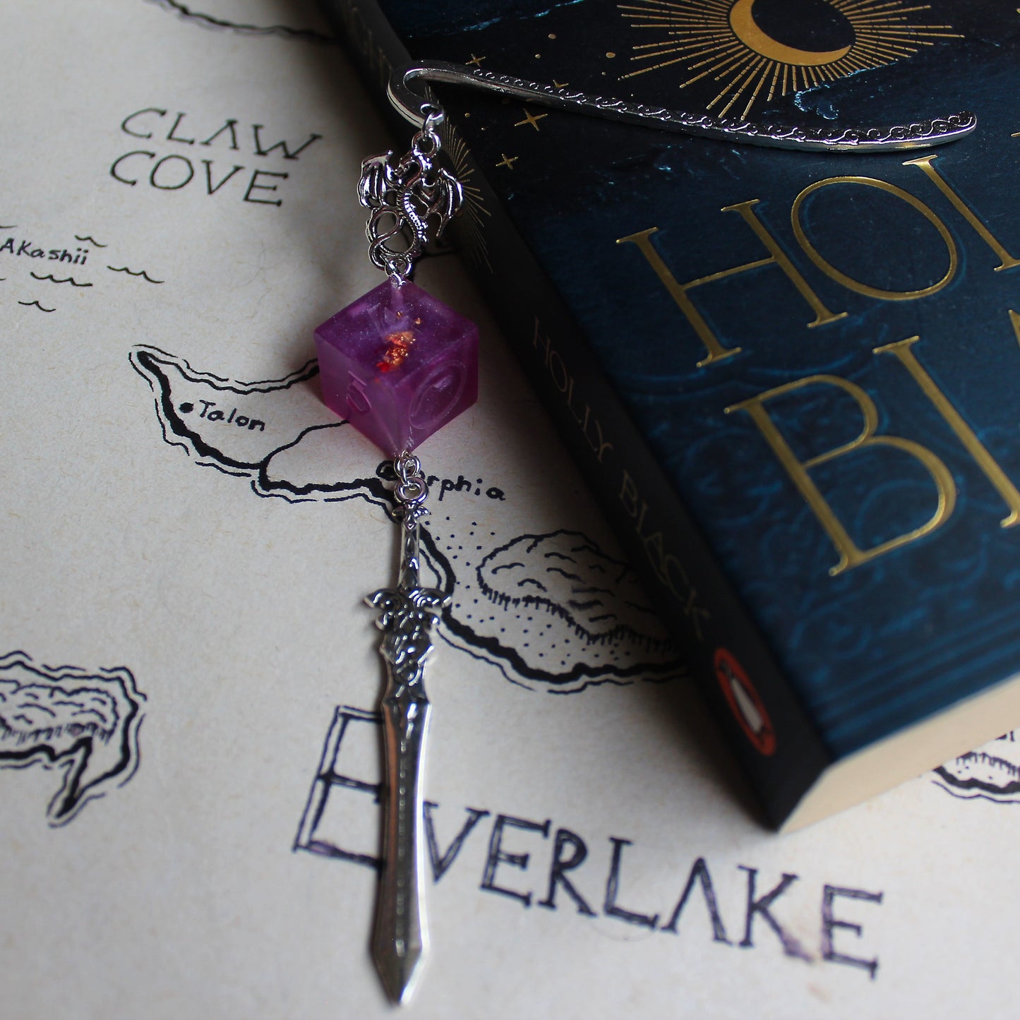 Minotaur's Sword Bookmark with Dice