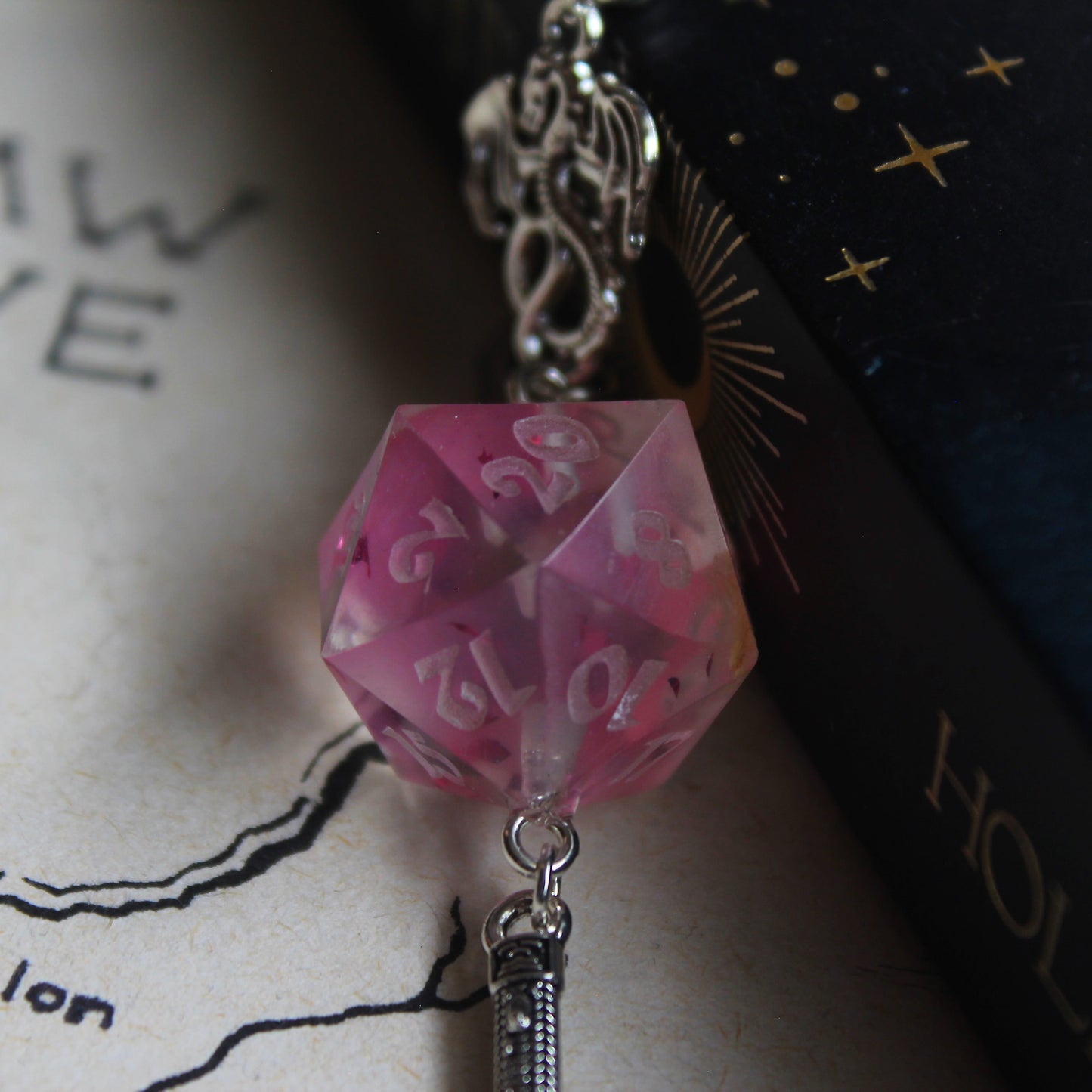 Lizardlady's Sword Bookmark with Dice