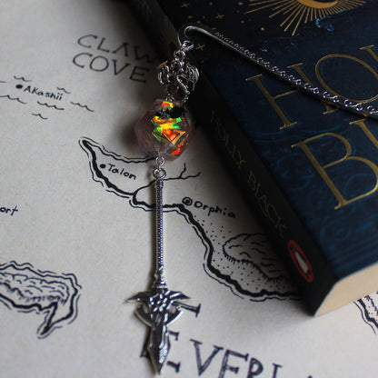 Killer Kitty Sword Bookmark with Dice