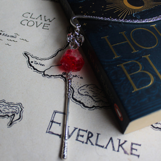 Kobold's Sword Bookmark with Dice