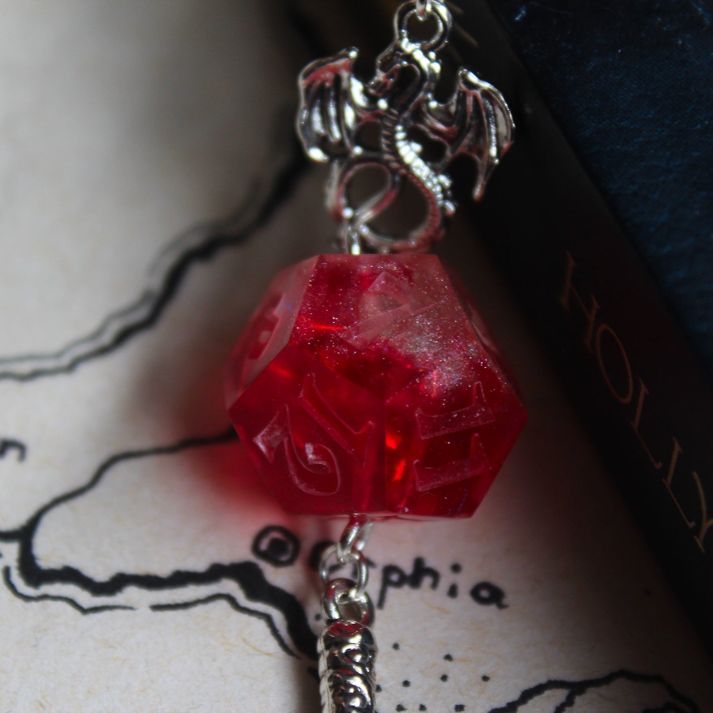Kobold's Sword Bookmark with Dice