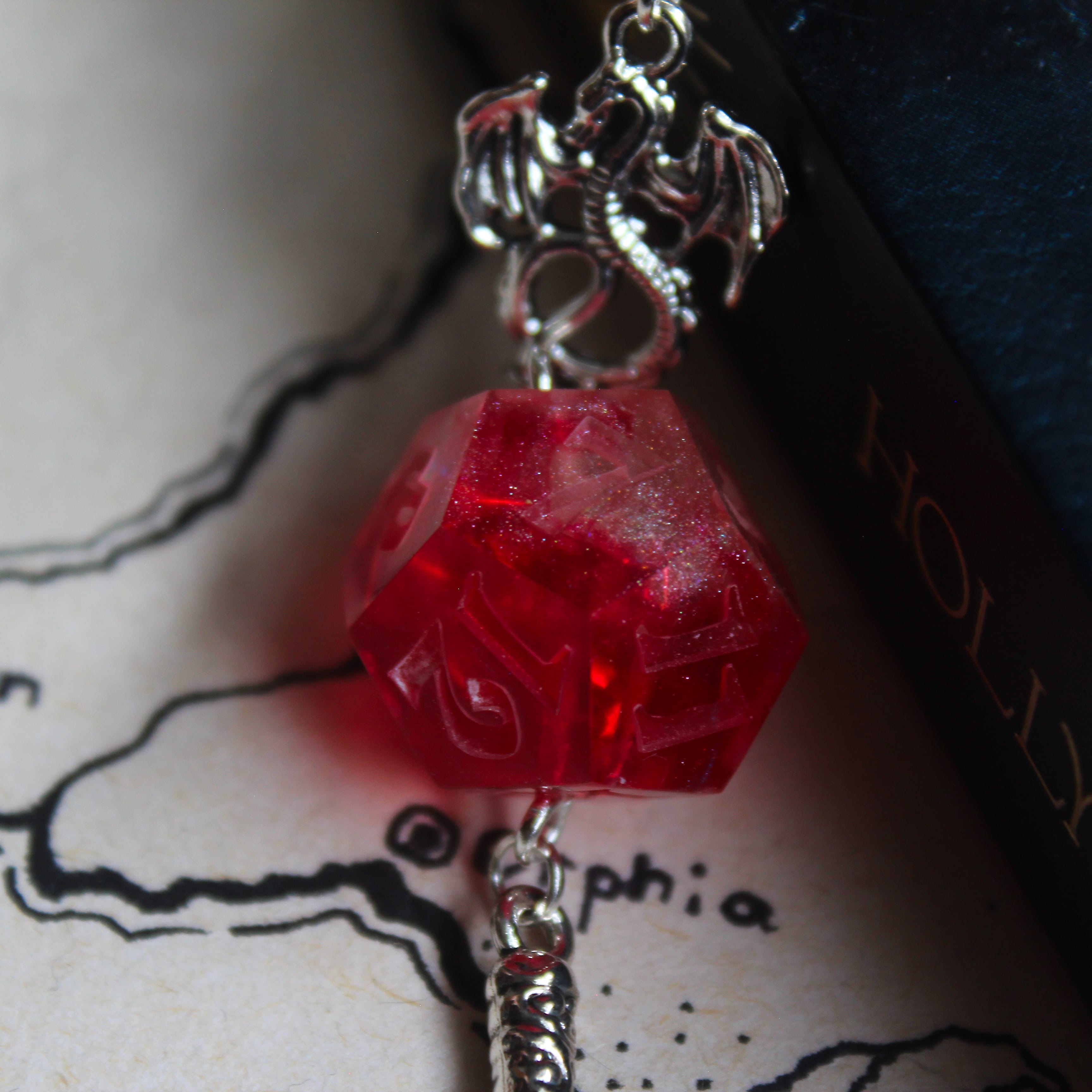 Kobold's Sword Bookmark with Dice