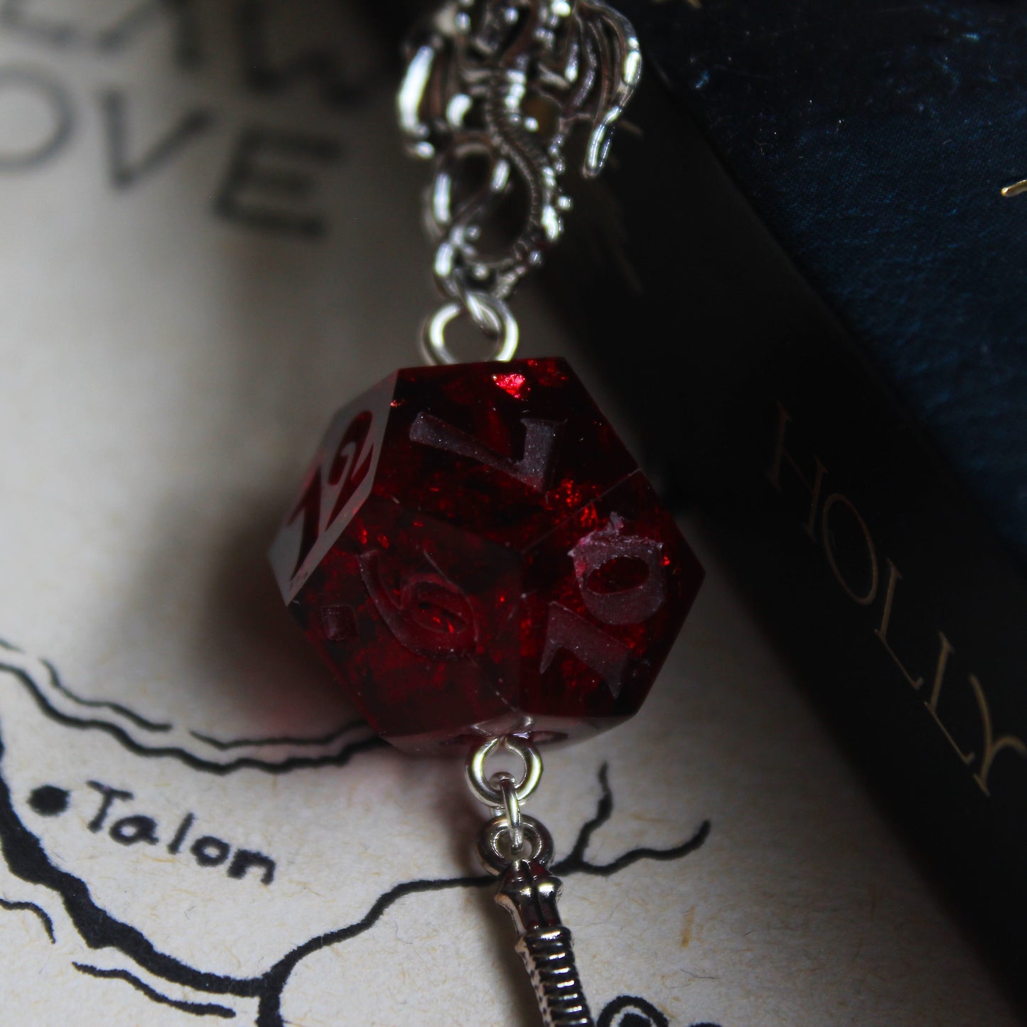 Faun's Sword Bookmark with Dice