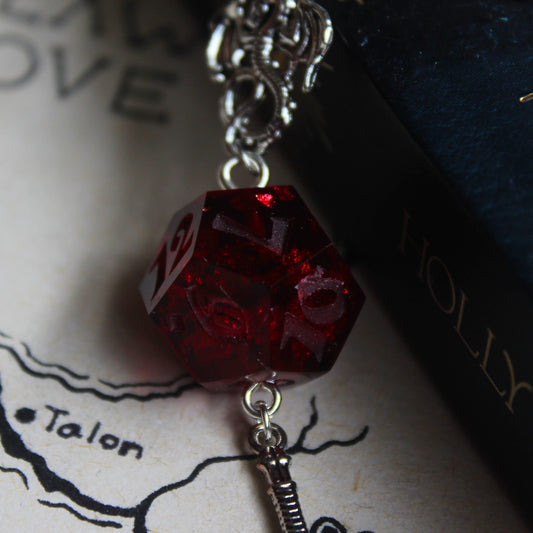 Faun's Sword Bookmark with Dice