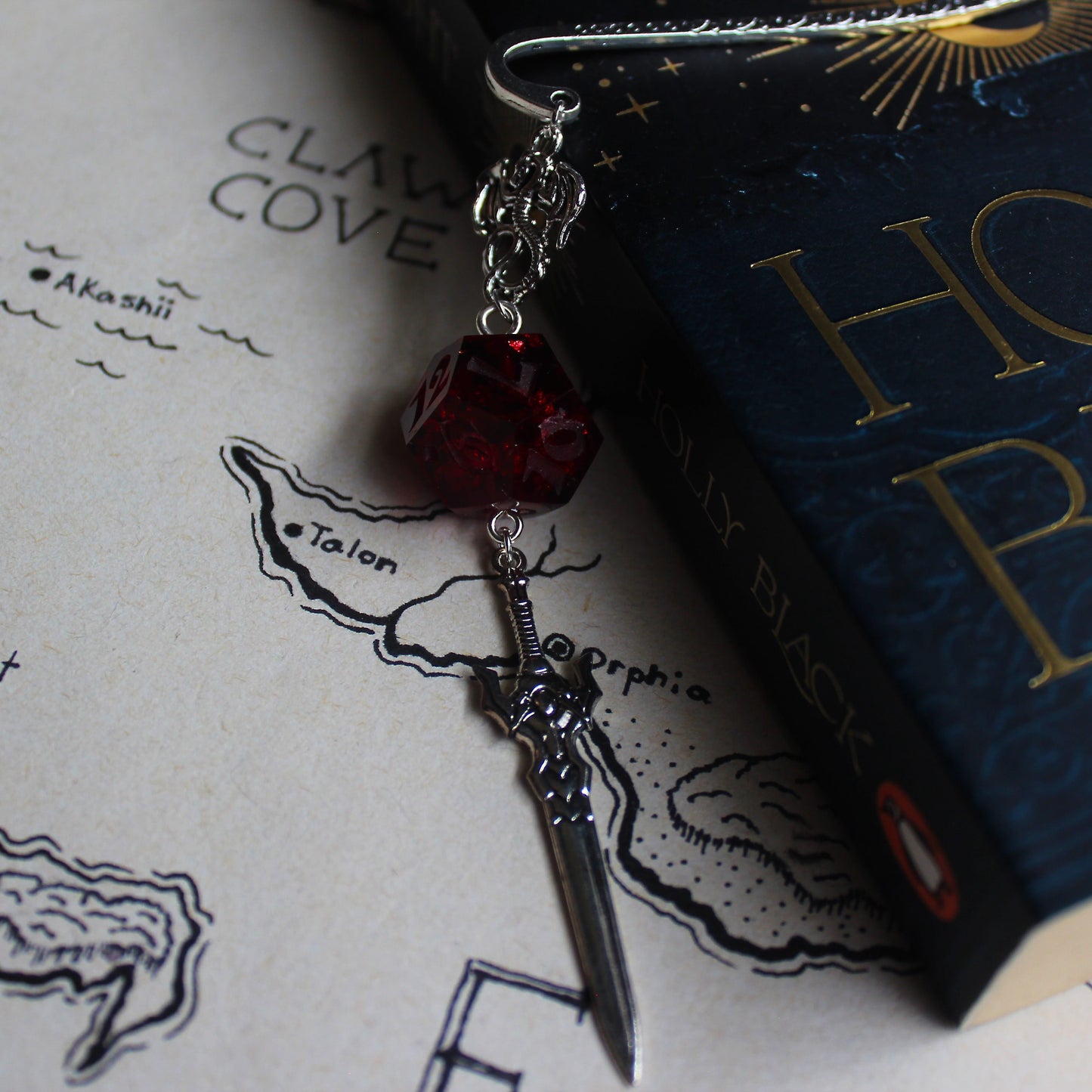 Faun's Sword Bookmark with Dice