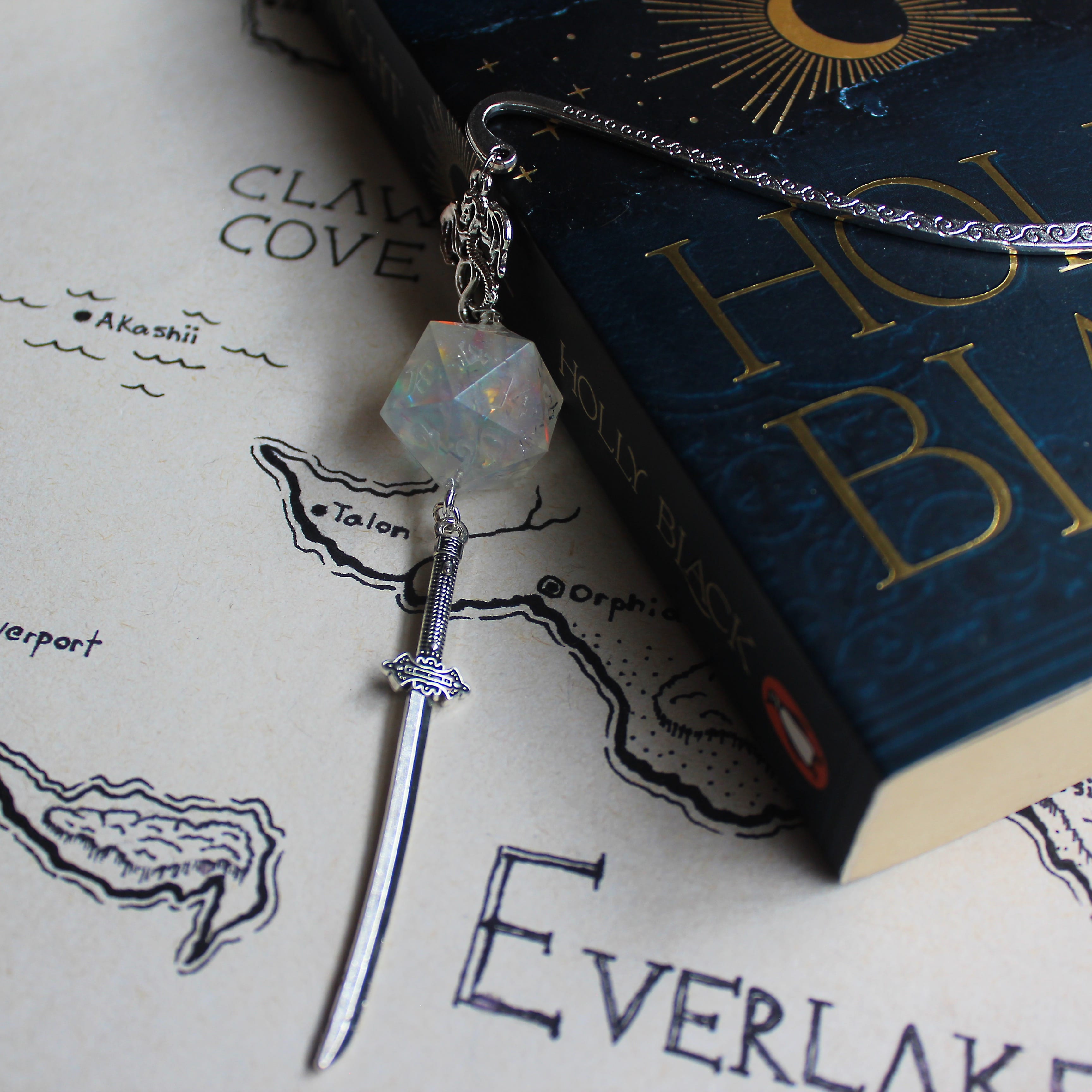 Angel's Sword Bookmark with Dice