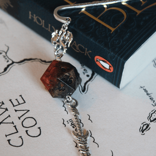 Fireball Metal Bookmark with Dice